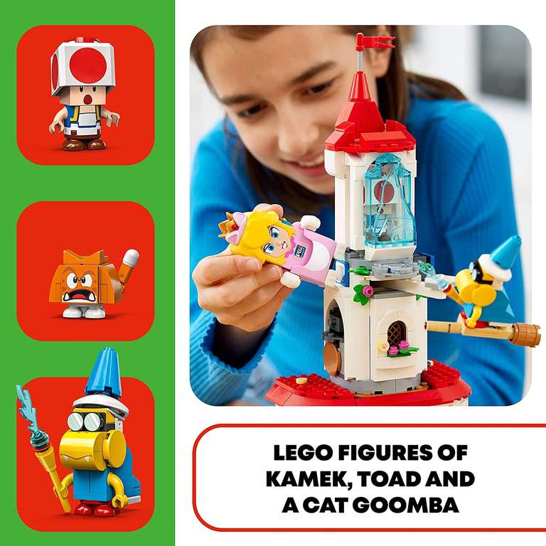 LEGO 71407 Super Mario Cat Peach Suit and Frozen Tower Expansion Set with Castle Toy and Costume + Kamek & Toad Figures £34.99 @ Amazon