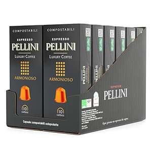 Pellini Caffè Armonioso Espresso Capsules, Nespresso Compatible 120 capsules £27.60 / £20.60 S&S or £17.94 with voucher @ Amazon