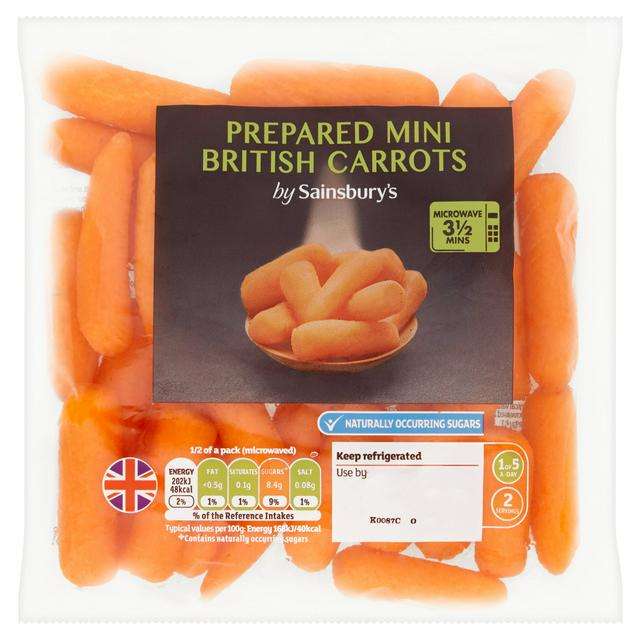 Sainsbury's Ready Prepared Mini Carrots 240g Nectar Price