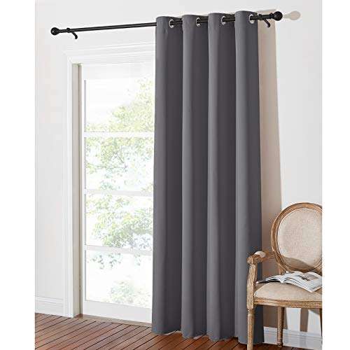 PONY DANCE Grey Blackout Curtains for Bedroom & Living Room at Amazon ...