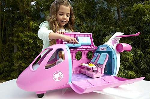 Barbie Dreamplane Transforming Playset with Doll, 15+ Pieces Including a Puppy and a Snack Cart, Kids 3 Years Old and Up - £49.99 @ Amazon