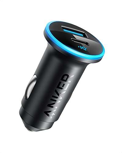USB C Car Charger Adapter(52.5W), Anker 323 Compact Car Phone Charger with one 30W PowerIQ 3.0 Fast Charging - Sold By Anker Direct FBA