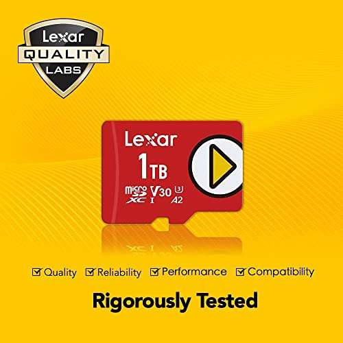 Lexar PLAY 128GB Micro SD Card, microSDXC UHS-I Memory Card, Up to 160MB/s Read microSD Card