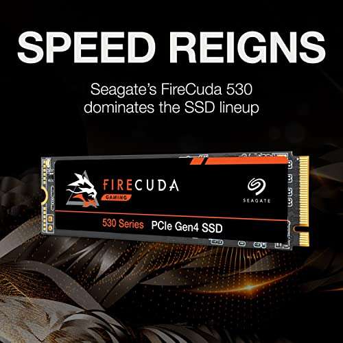 1TB - Seagate FireCuda 530 NVMe SSD M.2 PCIe Gen4 × 4 NVMe 1.4, up to 7300 MB/s, 3D TLC-NAND, 1275 TBW - £56.54 @ Amazon Germany
