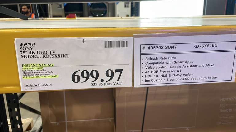 Sony 75 inch 4K Smart LED TV KD75X81KU - Leicester