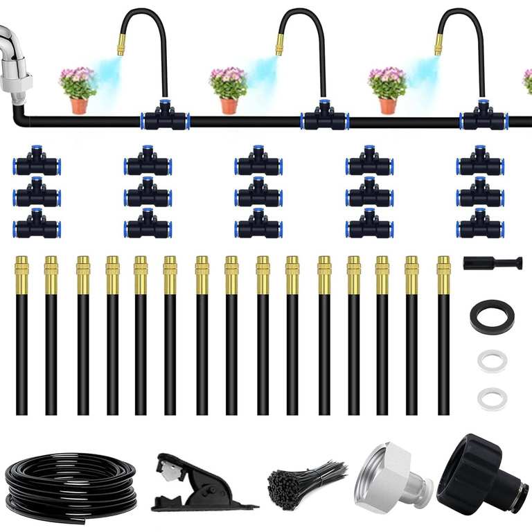 49.21Ft Drip Irrigation Kit Automatic Drip Irrigation System, 360° Bendable. Sold by Mumiuu FBA