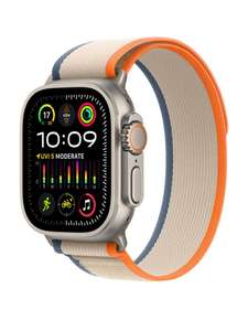 Apple Watch Ultra 2 (GPS + Cellular), 49mm Titanium Case with Orange/Beige Trail Loop