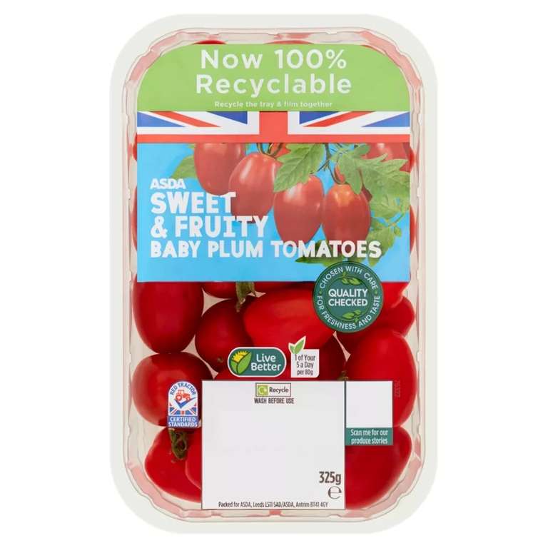 ASDA Sweet & Fruity Baby Plum Tomatoes 325g - 79p @ Asda