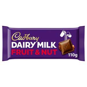 Cadbury Dairy Milk Chocolate Fruit & Nut Bar 110g (Nectar Price)