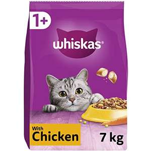Whiskas 1+ Chicken 7kg Bag, Adult Cat Dry Food (or £13.71 S&S, plus voucher for extra £1.62 off for 1st Time S&S)