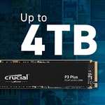 Crucial P3 Plus M.2 PCIe Gen4 NVMe Up to 5000MB/s 1TB £38.99 / 2TB £79.99 / 4TB £181.98