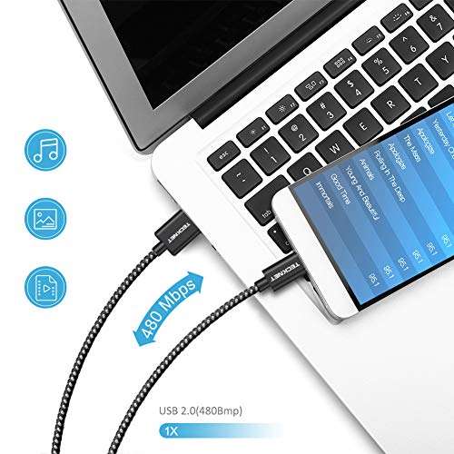 TECKNET USB C Cable, 60W 20V Nylon Braided High Speed Power Delivery Type C [2-Pack/1M+2M] - £3.79 @ Tecknet / Amazon