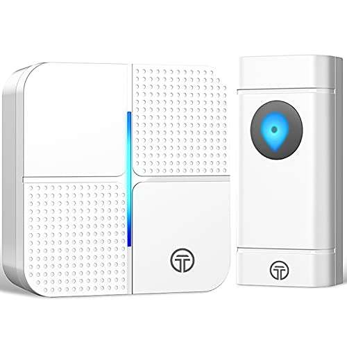 Wireless Doorbell, IP55 Waterproof Door Bell Chime Kit with 1000ft Range 52 Chimes 4-Level & Blue Light £7.99 FB Amazon Sold by BLOOM Store