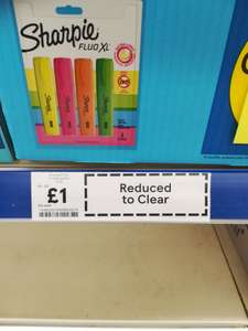 Sharpie FLUO XL Highlighters Pack of 4 - £1 - Instore @ Tesco (Forres)