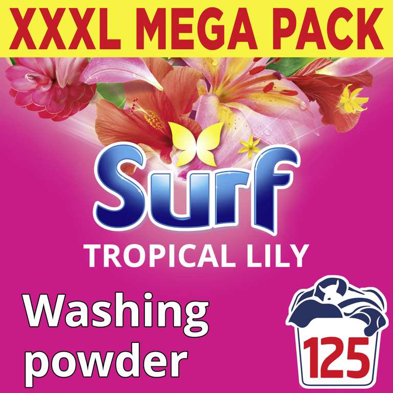 Surf Tropical Lily Detergent Washing Powder 125 Washes (6.25kg) £11.09/£9.92 S&S