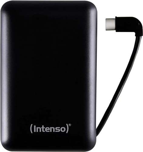 Intenso Compact Powerbank XC10000, Portable Charger, integrated Type C cable (10000mAh)