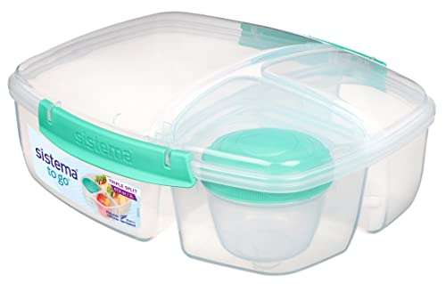 Sistema To Go Triple Split Lunch Box with Yoghurt Pot, 2L Air-Tight, BPA-Free, Assorted Colours £3.75 @ Amazon (Prime Exclusive)