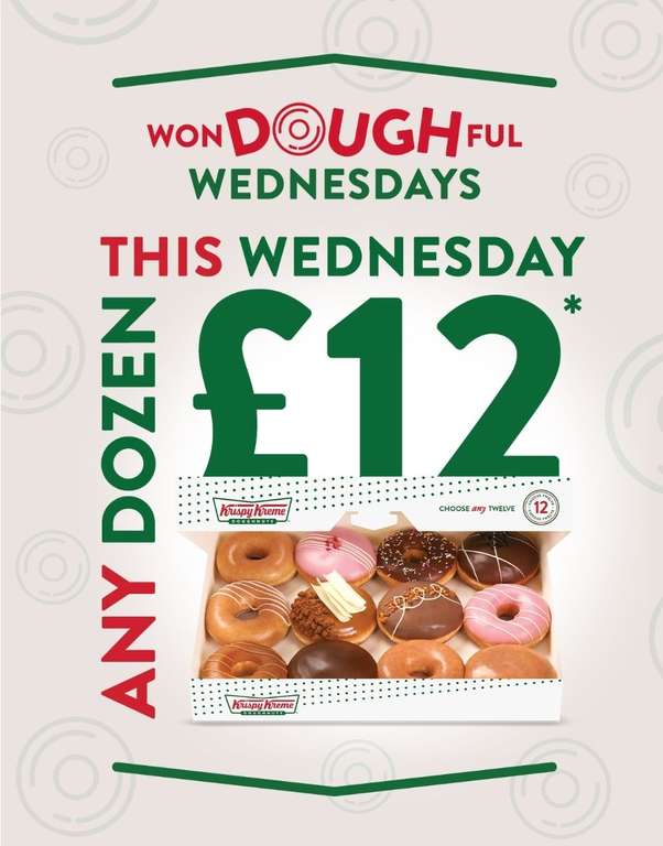 12 Krispy Kreme doughnuts for £12 - Wednesday 1st Mar Only @ Krispy Kreme