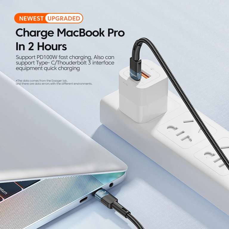 Essager 8-in-1 USB Hub With Disk Storage Function + 1M 100W USB Type C To USB C Cable , using code (5 day delivery) @ ESSAGER Choice Store