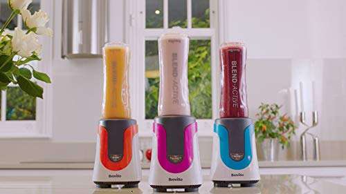 Breville Blend Active Personal Blender & Smoothie Maker with 2 Portable Blending Bottles (600ml) 300W (Pink) - £17.99 @ Amazon