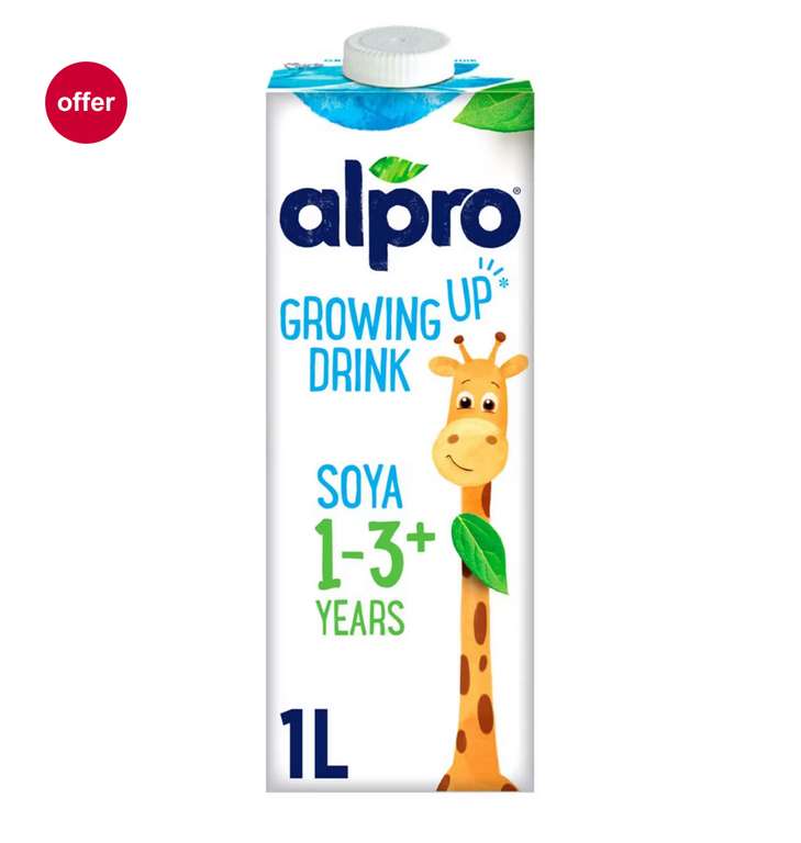Alpro Soya Growing Up Drink 1-3+ Years 1L + £1.50 Click & Collect