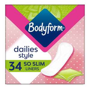 Bodyform Daily Fresh Single Wrapped Pantyliners 34 pack (other sorts in OP) - 50p Free Click & Collect @ Wilko
