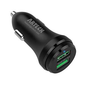 Arteck 40W Car Charger, 2 Quick Charge 3.0 USB Port Adapter with Dual QC 3.0 Deal Stack With Voucher & Code Sold by Arteck FBA