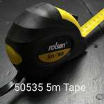 Rolson 50535 5 m x 19 mm Tape Measure, Yellow & Black