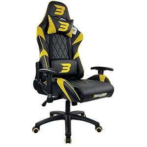 BraZen Venom Elite PC Computer Esports Gaming Chair, Yellow, H 125-135cm x W 68cm x D 60cm