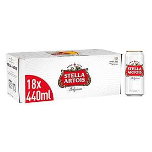 Stella Artois Premium Lager Beer Can, 440ml (Pack of 18) £13.99 @ Amazon