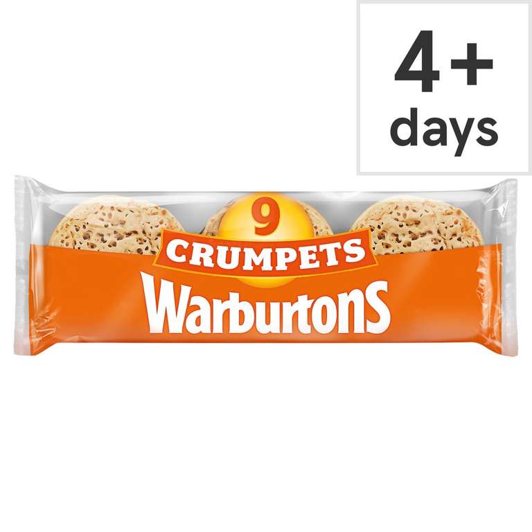 Warburtons Crumpets 9 Pack (3 for 2 - £2.50) - Clubcard Price