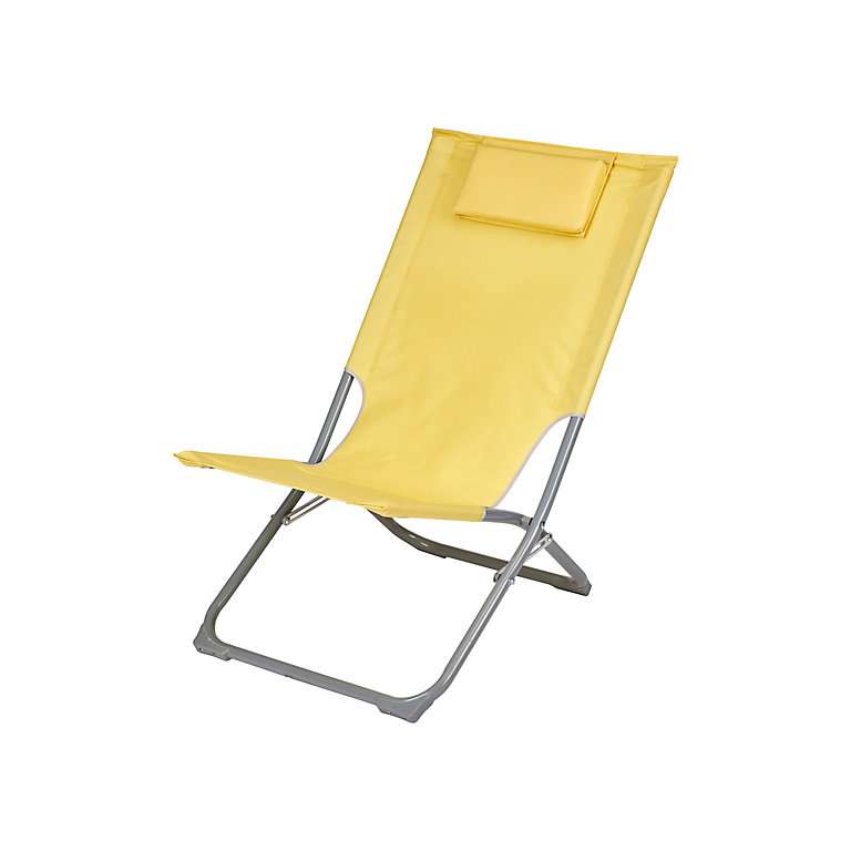 Curacao Cream Gold Metal Foldable Beach Chair £7 Click & Collect @ B&Q
