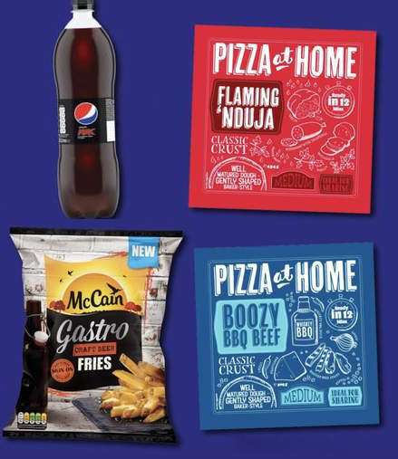 Home Takeaway Meal Deal - Any 2 Pizza at Home / 1 McCain Fries / 1 Pepsi Max (1.25l) for £5 @ Heron