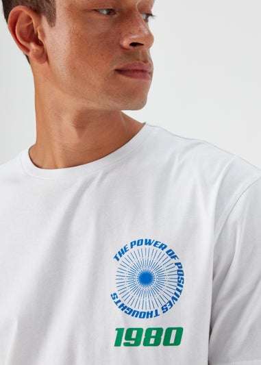 US Athletic White Oversized Print T-Shirt