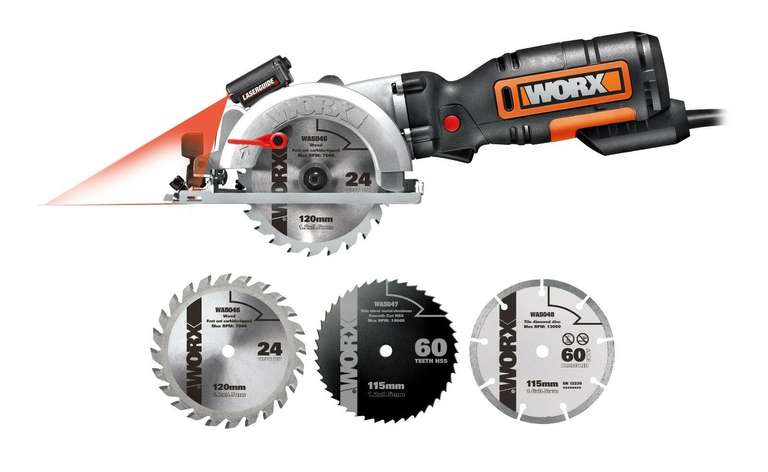 WORX WX427 XL 710W 45MM Compact Circular Saw (3 Year Warranty), 3 Blades, Carry Case £55.19 Delivered With Code (UK Mainland) @ Worx/eBay