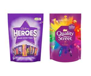 Chocolate Pouches - 2 for £5 inc Celebrations , Quality Street, Heroes, Wispa - More Card Price (instore)
