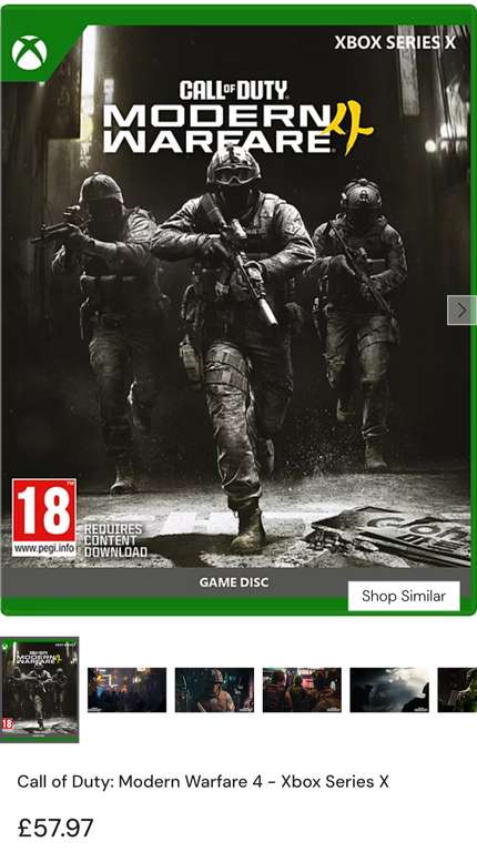 Call of Duty: Modern Warfare 4 — £57.97 at George (ASDA) - PS5, Xbox ...