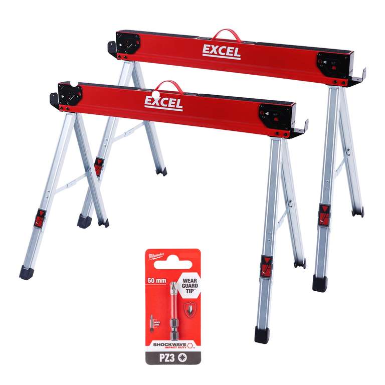 Excel Steel Sawhorse Heavy Duty Twin 