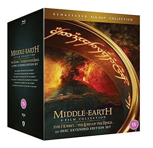 Middle Earth Movie 6-Film Collection LOTR + The Hobbit Remastered Extended Editions Blu-rays 30-Discs £52.49 @ Amazon