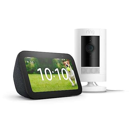 Ring Stick Up Cam Plug-In or Battery, White or Black, Alexa + All-new Echo Show 5 (3rd generation) £89.99 @ Amazon (Prime Exclusive)