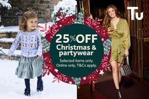 25% off selected Christmas and partywear. Online only with Free Click and Collect @ Argos