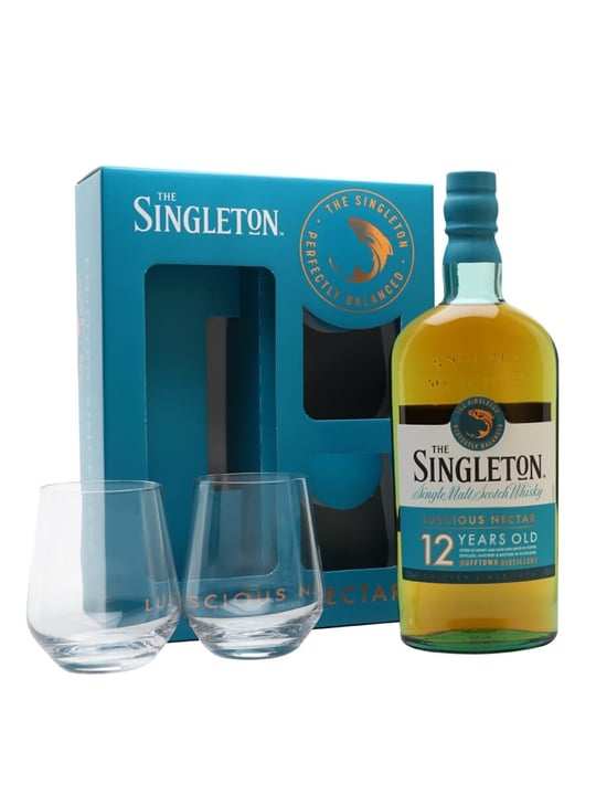 Singleton of Dufftown 12 Year Old 2 Glass Set Speyside Single Malt Scotch Whisky Distillery Bottling 70cl / 40%