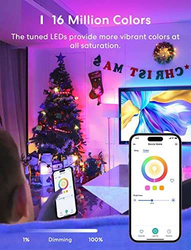 meross Smart Bulb Alexa Light Bulb B22 Works with Apple Homekit, Alexa, Google Home, Siri Voice Control Dimmable Multicolour LED 9W 2 Pack