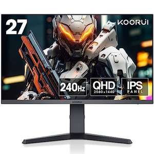 KOORUI 27 Inch Gaming Monitor (27E3QK) - IPS - 240hz - QHD (2560×1440) - 1ms - HDR400 sold by Fleuriring Store / FBA