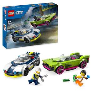 LEGO City Police Car and Muscle Car Chase, Racing Vehicle Toys for 6+, Includes Officer & Crook Minifigures 60415