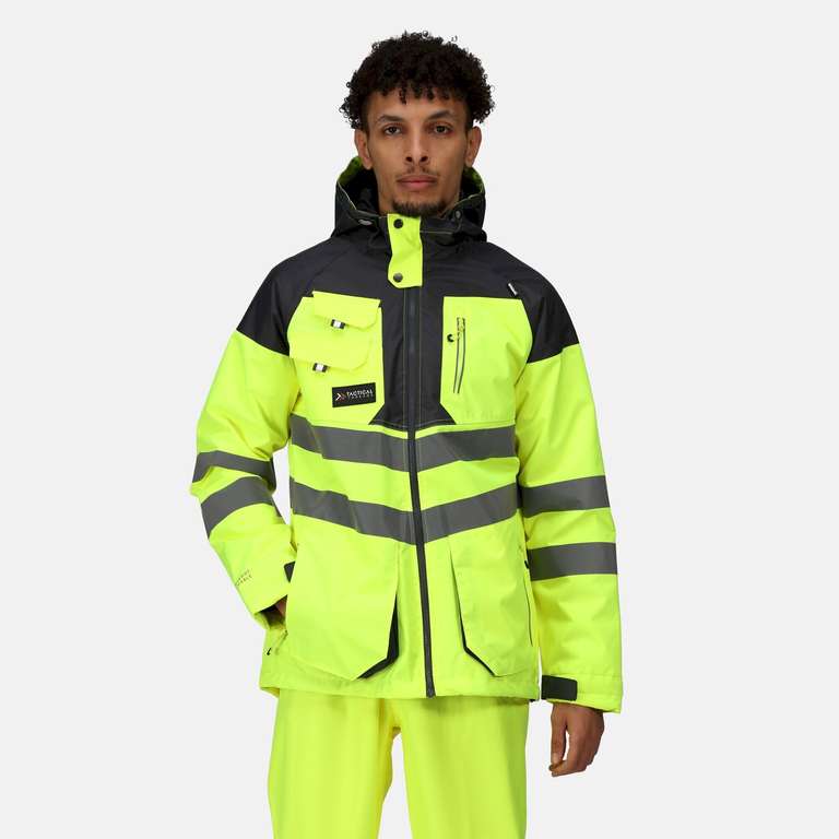Men's Hi-Vis Waterproof Reflective Parka Jacket | Yellow Grey / Orange Grey - £70.08 with code @ Regatta