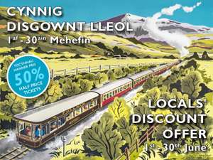 50% OFF Selected Train Tickets with code for Local Residents in postcode areas LL22 to LL78 inclusive
