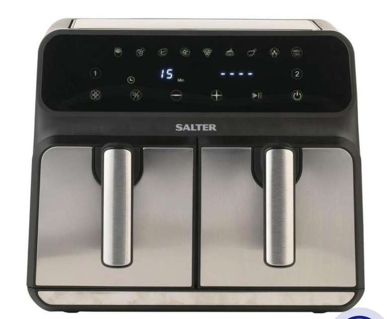 SALTER EK51968 7.6 Litre Dual Air Pro Air Fryer (3 Year Warranty) - Black & Stainless Steel - £130 Delivered @ Currys