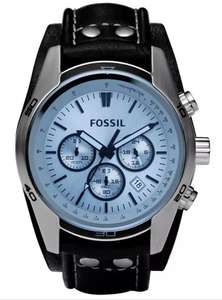 Fossil Coachman Men's Chronograph Black Leather Strap Watch - Free C&C