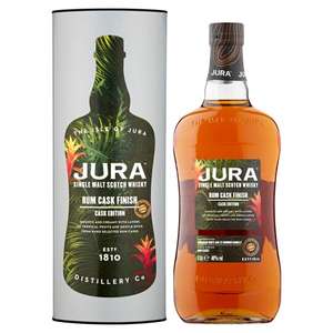 Jura Single Malt Scotch Whisky Rum Cask Finish 40% ABV 1 litre £30 Clubcard Price @ Tesco